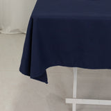 Navy Blue Cotton Blend Square Table Overlay - 54x54inch