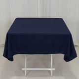 Navy Blue Cotton Blend Square Tablecloth - 54x54