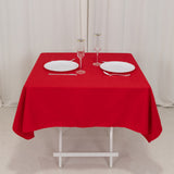 Red Cotton Blend Square Tablecloth 54x54inch