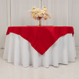 Red Cotton Blend Square Table Overlay - 54x54inch