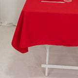 Red Cotton Blend Square Table Overlay - 54x54inch