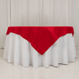 Red Cotton Blend Square Table Overlay - 54x54inch