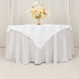 Cotton Blend 54x54inch Table Overlay Square Tablecloth White - Wrinkle-Resistant Table Topper