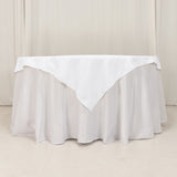 Cotton Blend 54x54inch Table Overlay Square Tablecloth White - Wrinkle-Resistant Table Topper