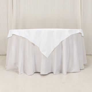 <h3 style="margin-left:0px;"><strong>Elegance with White Cotton Blend Table Overlay</strong>