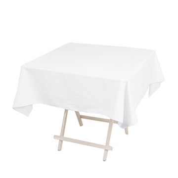 Cotton Blend 54"x54" Square Tablecloth White - Wrinkle-Resistant Table Cover