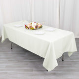 Ivory Cotton Blend Rectangular Tablecloth 60x102inch