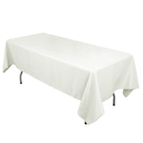 Ivory Cotton Blend Rectangular Tablecloth 60x102inch