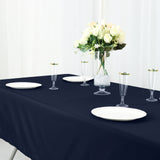 Navy Blue Cotton Blend Rectangular Tablecloth 60x102inch