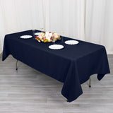 Navy Blue Cotton Blend Rectangular Tablecloth 60x102inch