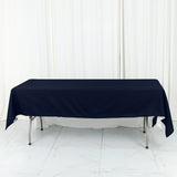 Navy Blue Cotton Blend Rectangular Tablecloth 60x102inch