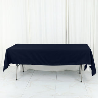 <h3 style="margin-left:0px;"><strong>Elegant Navy Blue Cotton Blend Rectangular Tablecloth</strong>