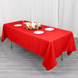 Red Cotton Blend Rectangular Tablecloth 60x102inch