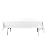 60"x102" White Cotton Blend Rectangular Tablecloth