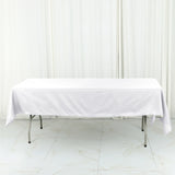 60"x102" White Cotton Blend Rectangular Tablecloth