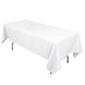 60"x102" White Cotton Blend Rectangular Tablecloth