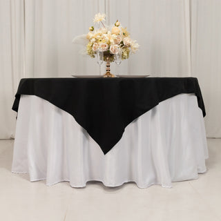 <span style="background-color:transparent;color:#000000;">﻿Black Cotton Linen Blend Square Table Overlay</span>