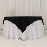 70"x70" Black Cotton Blend Square Table Overlay