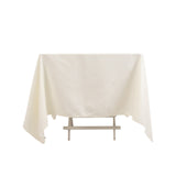 70"x70" Ivory Cotton Blend Square Tablecloth