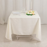 70"x70" Ivory Cotton Blend Square Tablecloth