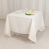 70"x70" Ivory Cotton Blend Square Tablecloth