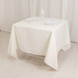 70"x70" Ivory Cotton Blend Square Tablecloth