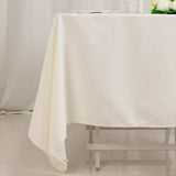 70"x70" Ivory Cotton Blend Square Tablecloth