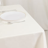 70"x70" Ivory Cotton Blend Square Tablecloth