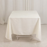 70"x70" Ivory Cotton Blend Square Tablecloth