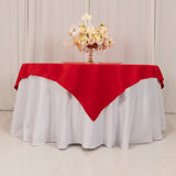 70"x70" Red Cotton Blend Square Table Overlay