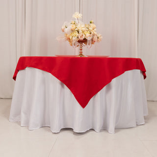 <span style="background-color:transparent;color:#000000;">﻿Red Cotton Linen Blend Square Table Overlay</span>