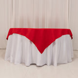 70"x70" Red Cotton Blend Square Table Overlay