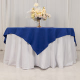 70"x70" Royal Blue Cotton Blend Square Table Overlay