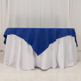 70"x70" Royal Blue Cotton Blend Square Table Overlay