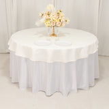 Ivory Cotton Blend Round Tablecloth - 70"