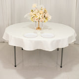 Ivory Cotton Blend Round Tablecloth - 70"