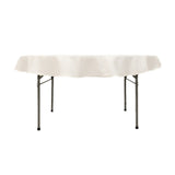 Ivory Cotton Blend Round Tablecloth - 70"