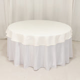 Ivory Cotton Blend Round Tablecloth - 70"