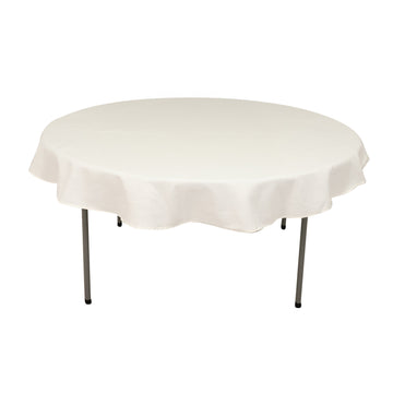 Cotton Blend 70" Round Tablecloth Ivory - Wrinkle-Resistant Table Cover