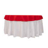 70" Red Cotton Blend Round Tablecloth