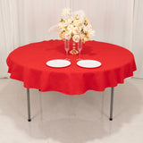 70" Red Cotton Blend Round Tablecloth