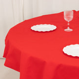 70" Red Cotton Blend Round Tablecloth