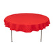 70" Red Cotton Blend Round Tablecloth