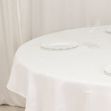 White Cotton Blend Round Tablecloth - 70"