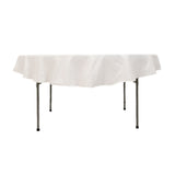 White Cotton Blend Round Tablecloth - 70"