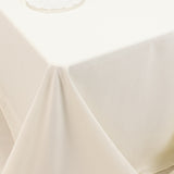 Ivory Cotton Blend Rectangular Tablecloth Seamless 90x132inch for 6 Foot Table