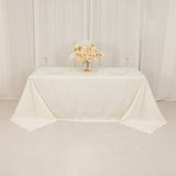 Ivory Cotton Blend Rectangular Tablecloth Seamless 90x132inch for 6 Foot Table