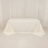 Ivory Cotton Blend Rectangular Tablecloth Seamless 90x132inch for 6 Foot Table