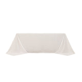 White Cotton Blend Rectangular Tablecloth Seamless 90x132inch for 6 Foot Table