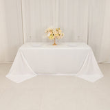 White Cotton Blend Rectangular Tablecloth Seamless 90x132inch for 6 Foot Table